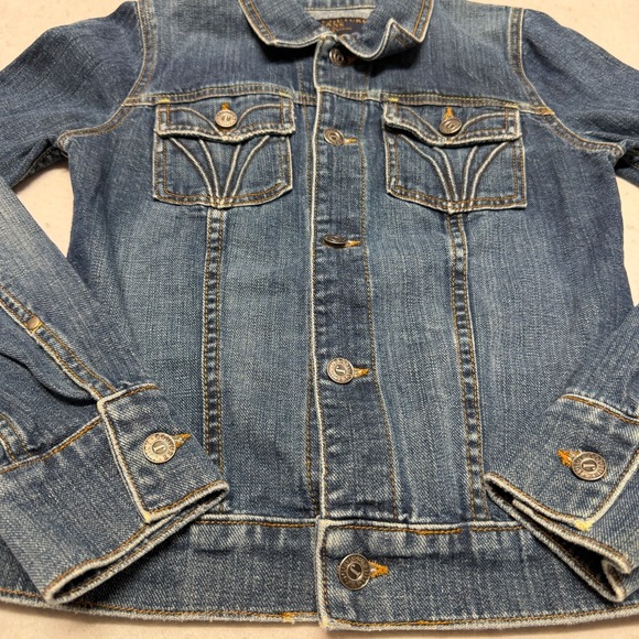 Juicy Couture Jeans Glamorous USA Women's Denim Heart Moto Jacket Y2K Size Small - Picture 7 of 16